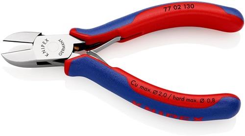 KNIPEX Elektronikseitenschneider L.130mm Form 0 Facette ja 2K-Hülle spiegelpol.KNIPEX