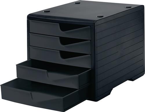 STYRO Ablagebox 5 Schubl.schwarz/schwarz Polystyrol H255xB270xT340mm STYRO