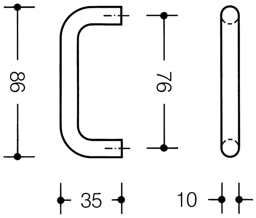 HEWI Bügelgriff 548.86B, Polyamid