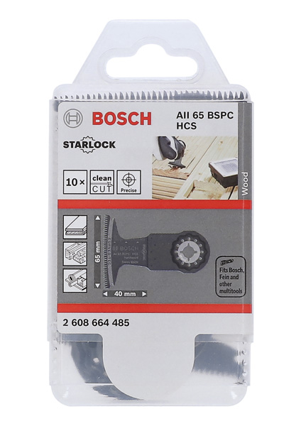BOSCH HCS Tauchsägeblatt AII 65 BSPC Hard Wood, 40 x 65 mm, 10er-Pack