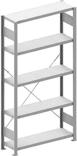 META Steckregal H3000xB1000xT300mm Grundregal 7 Stahlböden Trgf.150kg verz.META