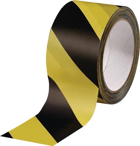 Nordwest Warnmarkierungsband PVC schwarz/gelb L.66m B.60mm Rl.