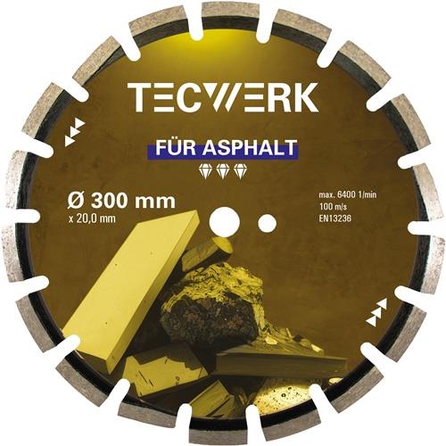 TECWERK Diamanttrennscheibe ASPHALT D.400mm Bohr.25,4mm Seg.-H.10mm Seg.-S.3,4mm TW