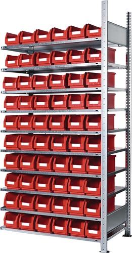 KAPPES Steckregal H2000xB1000xT300mm Anbauregal 10 Stahl-Bd.60xGr.5 rot KAPPES