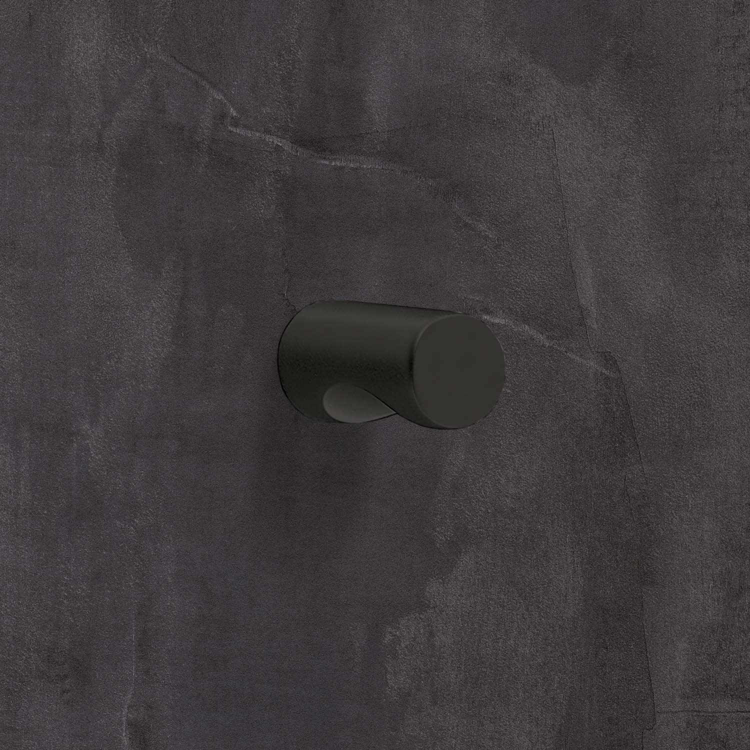 HETTICH Knopf Almus, H 23 mm, ø 12 mm, Schwarz matt, 9345371