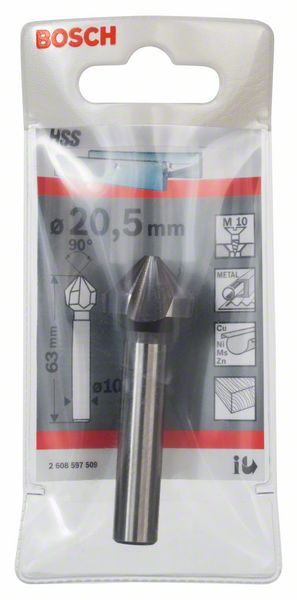 BOSCH Kegelsenker mit zylindrischem Schaft, 20,5, M 10, 63 mm, 10 mm