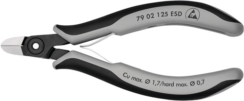 KNIPEX Präzisions-Elektronik-Seitenschneider L.125mm Form 4 Facette nein pol.ESD KNIPEX