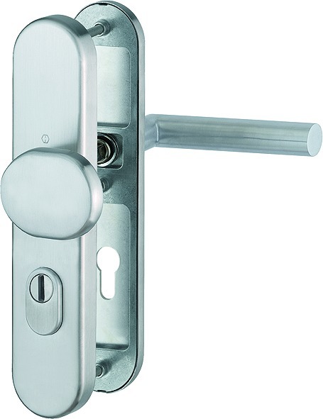 HOPPE® FH Schutz-Wechselgarnitur mit Langschild Amsterdam FS-E86G/3332ZA/3310/1400F, ES 2, Edelstahl, 10790579