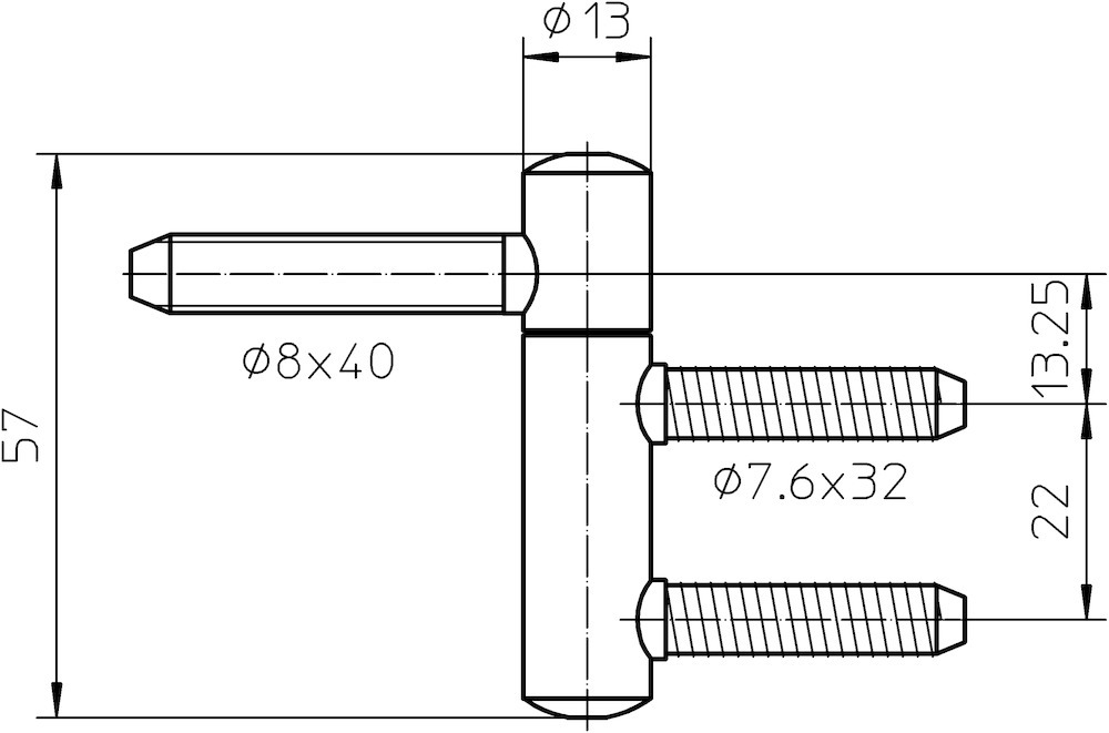 SIMONSWERK Einbohrband BAKA® B 1-13, Stahl