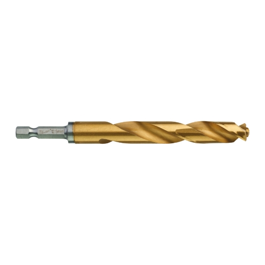 MILWAUKEE 12,5 x 128 mm SHOCKWAVE Metallbohrer HSS-G RED HEX Titan 1/4"