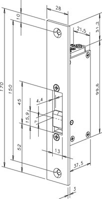effeff Elektro-Türöffner mit Flachschließblech 112 effeff Elektro-Türöffner mit Flachschließblech 112