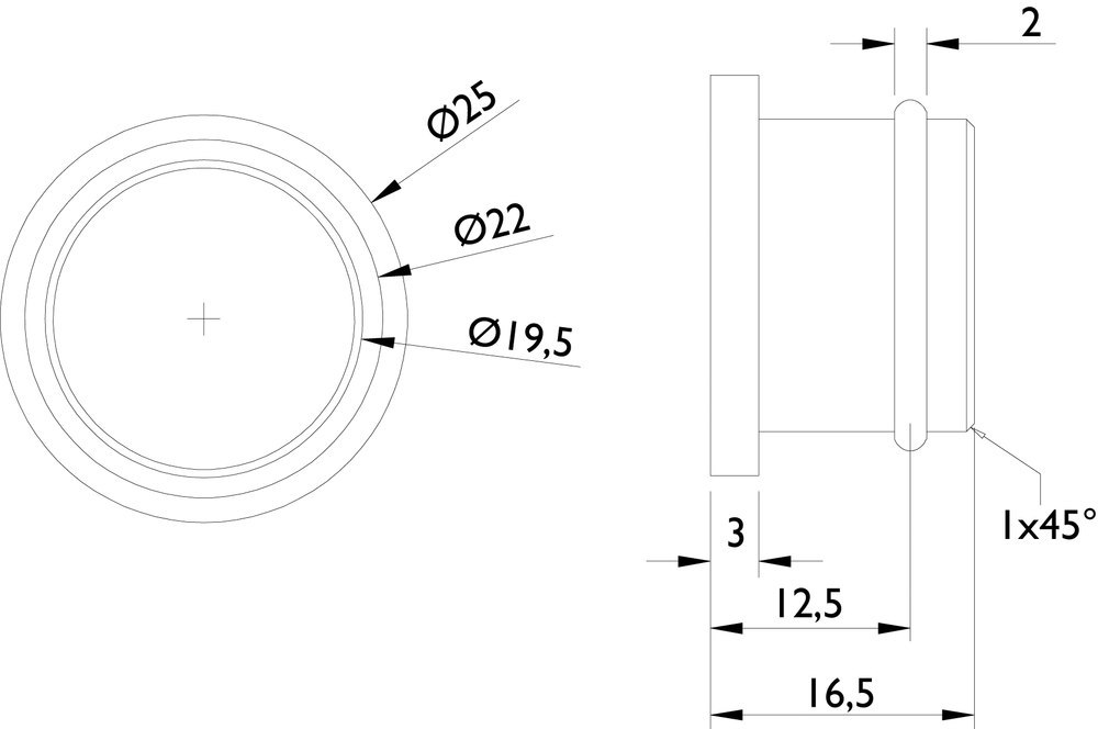 HERMAT Endkappe 9040, Edelstahl