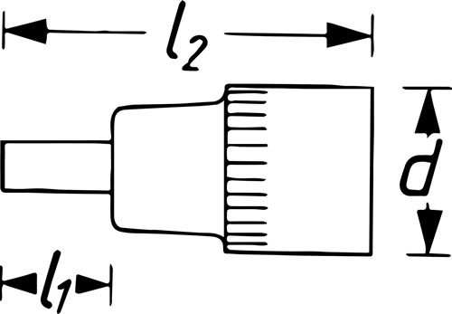 Steckschlüsseleinsatz 2527-8 1/2 Zoll Innen-6-kant SW 8mm L.238mm HAZET