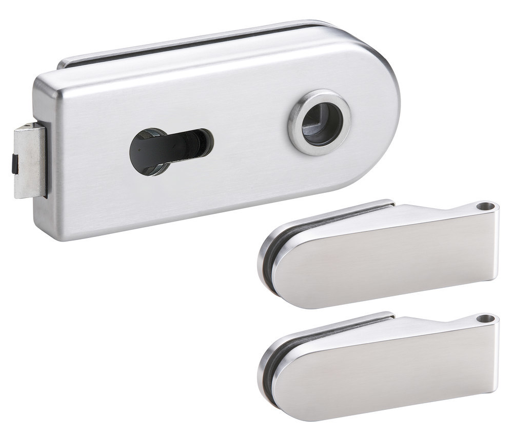 HERMAT Ganzglastürschloss-Set VENEZIA 6013/6215, Aluminium