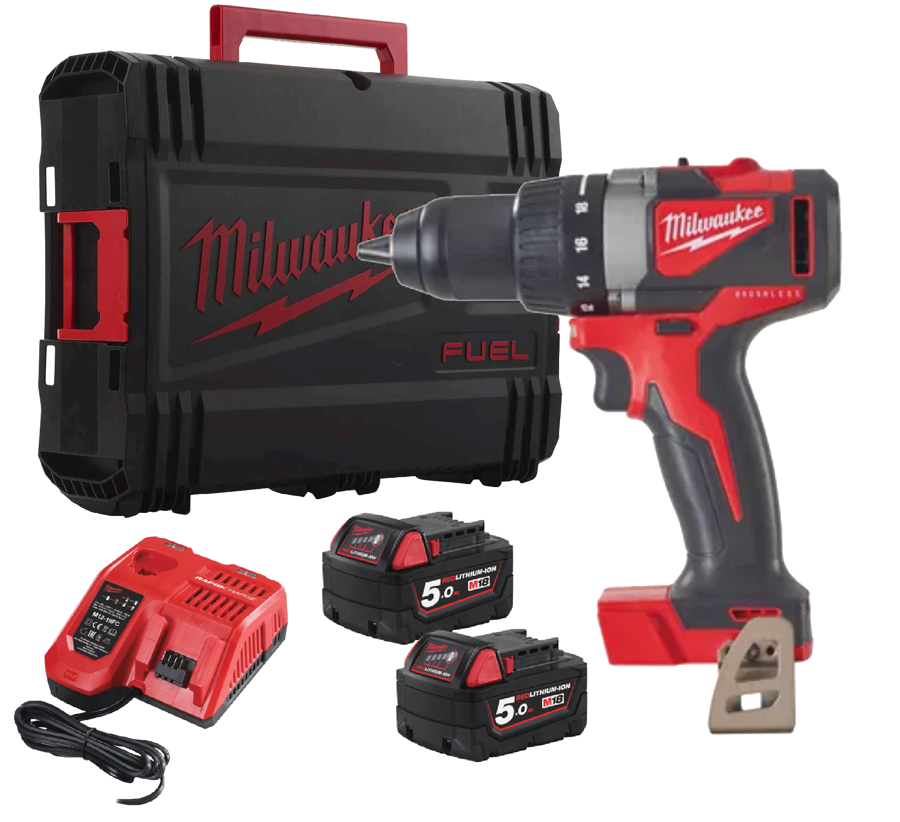 MILWAUKEE M18BLDD2-502X Akku-Bohrschrauber IN2