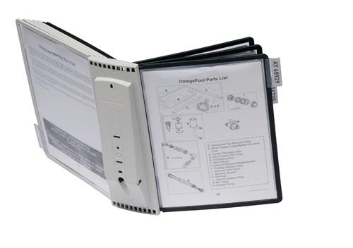 DURABLE Wandhalter 10 Sichttafeln schwarz/grau PA m.Profilrahmenf.DURABLE