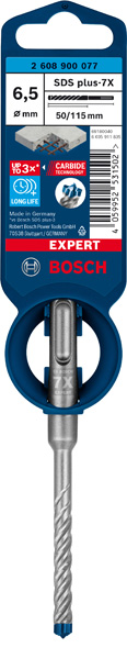 BOSCH EXPERT SDS plus-7X Hammerbohrer, 6,5 x 50 x 115 mm. Für Bohrhämmer