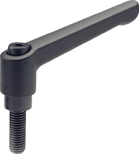 GANTER Verstellbarer Klemmhebel GN 300 d1 M 12mm l1 92mm l2 40mm AG GANTER
