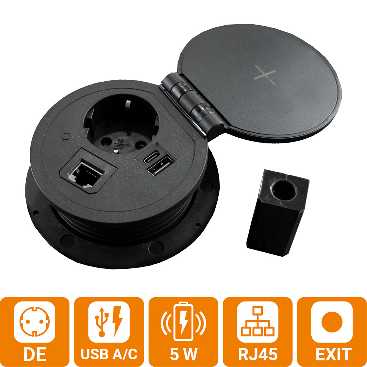 BMB EXIT Spot WLC, 5W, Ø80 mm, Schwarz, DE
