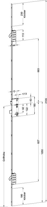 WINKHAUS Mehrfachverriegelung STV F1660 M2, 8/92, Falle Standard, Stahl