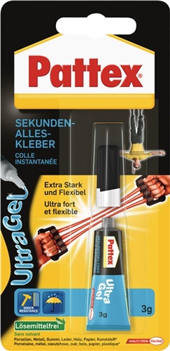 PATTEX Sekundenkleber Ultra Gel 3g farblos Tube PATTEX