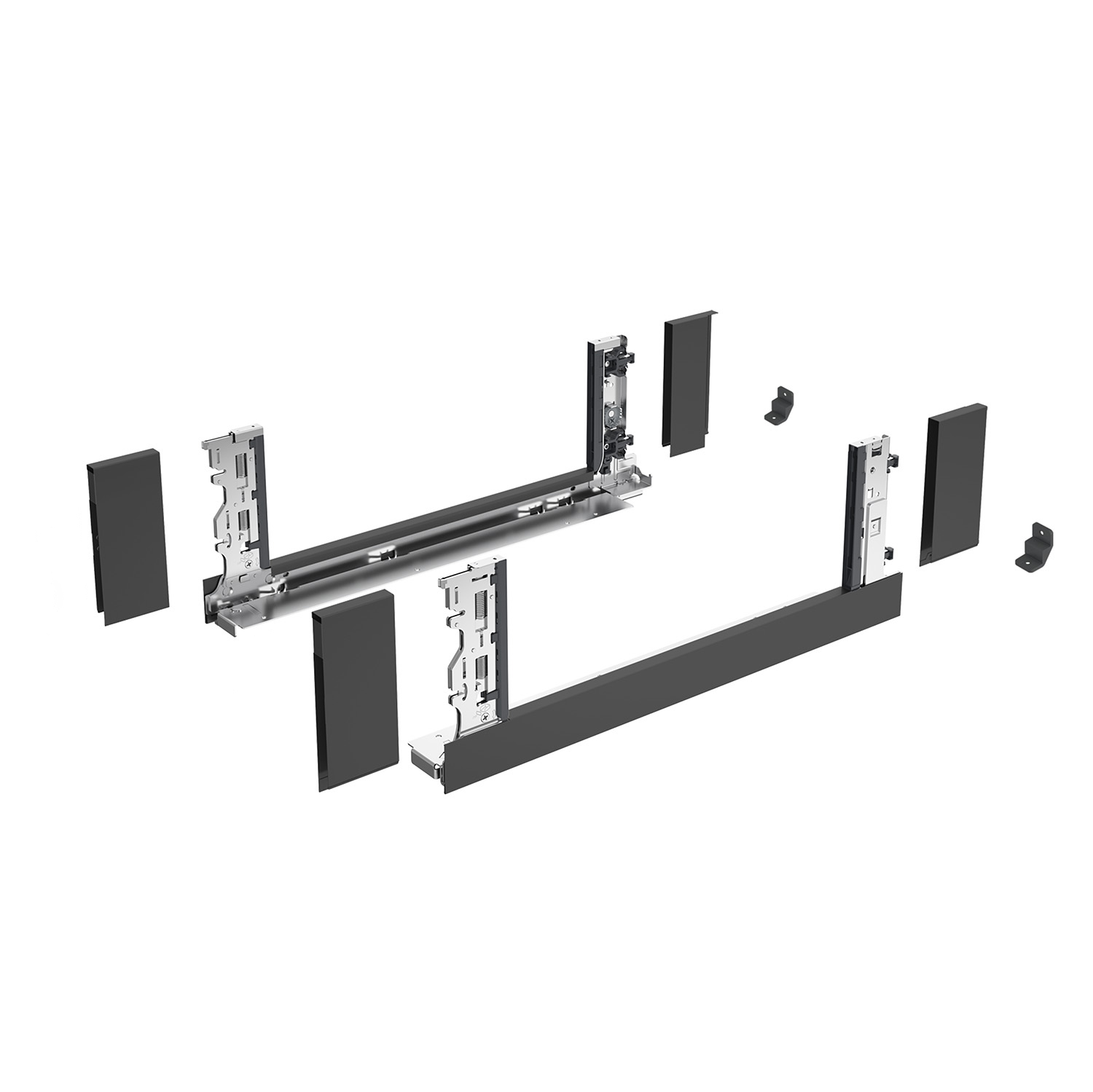 HETTICH AvanTech YOU Set, Inlayzarge, Höhe 187 mm x NL 450 mm, anthrazit, links und rechts, 9353299
