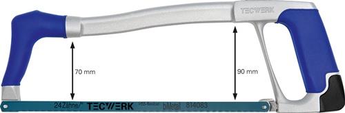 TECWERK Metallsägebogen Blatt-L.300mm 24 Z./Zoll D-Komfortgriff Aluminiumdruckguss TW