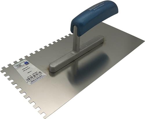 HAROMAC Glättekelle L.280mm B.130mm Buchenholzgriff Zahn 6x6mm rostfr.VA HAROMAC