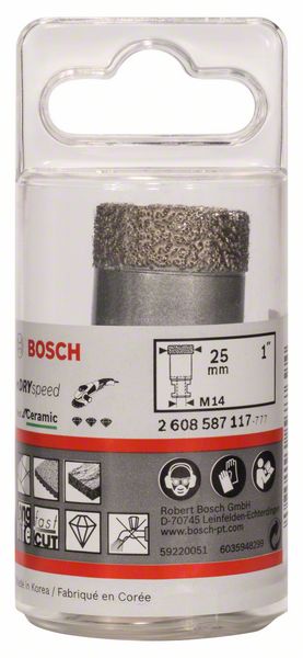 BOSCH Diamanttrockenbohrer Dry Speed Best for Ceramic, 25 x 35 mm