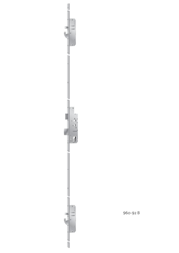 KFV Panik-Mehrfachverriegelung für einflügelige Türe MFP EP960BSA, 9/92 mm, kantig, Edelstahl 3514012