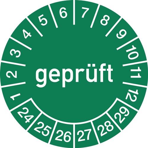 Nordwest Mehrjahresprüfplakette D.15mm gepr.2024-2029 Folie Btl.a 100 St.