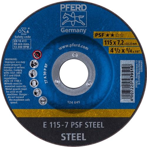PFERD Schruppscheibe PSF STEEL D115xS7,2mm gekr.STA Bohr.22,23mm PFERD