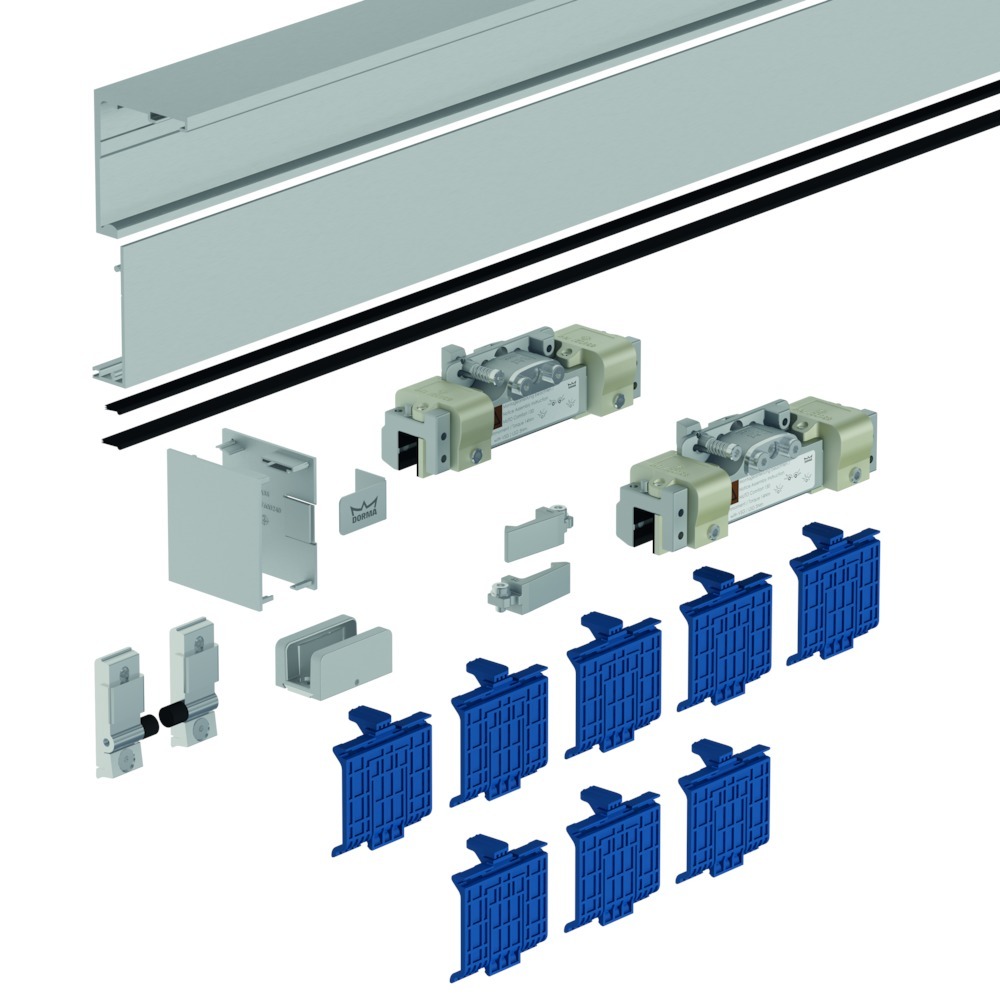 DORMA GLAS Schiebetürbeschlag MUTO Comfort L 80, Wandmontage, Aluminium