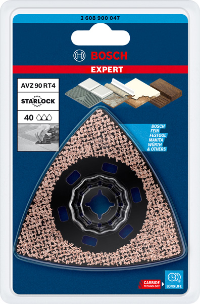 BOSCH EXPERT Sanding Plate AVZ 90 RT4 Blatt für Multifunktionswerkzeuge, 90 mm. Für oszillierende Multifunktionswerkzeuge