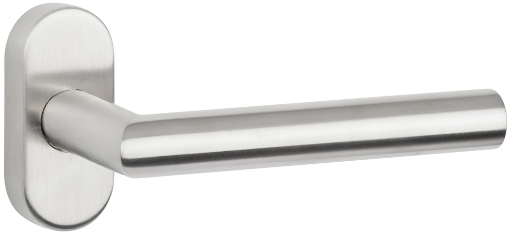 HERMAT FH Drückergarnitur mit Rosetten BASIC 02 1802/2085.FS, Edelstahl