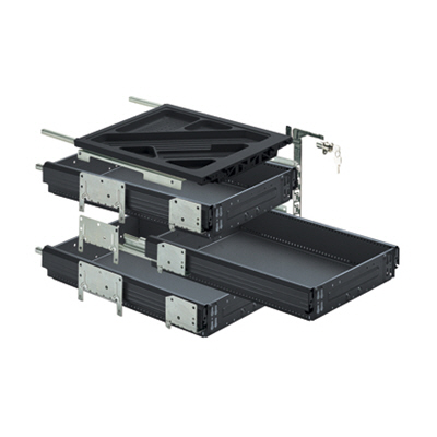 HETTICH Container-Set mit Vollauszügen, Silent System, 392 x 730, schwarz, 41063