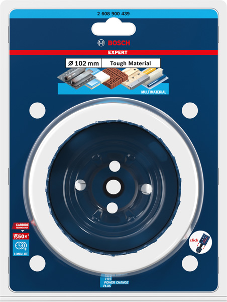 BOSCH EXPERT Tough Material Lochsäge, 102 x 60 mm. Für Dreh- und Schlagbohrer