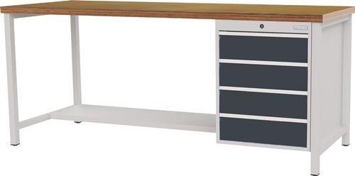 BEDRUNKA+HIRTH Werkbank grau lichtgrau B1500xH859xT750mm lichtgrau grau 4 Schubl.BEDRUNKA+HIRTH