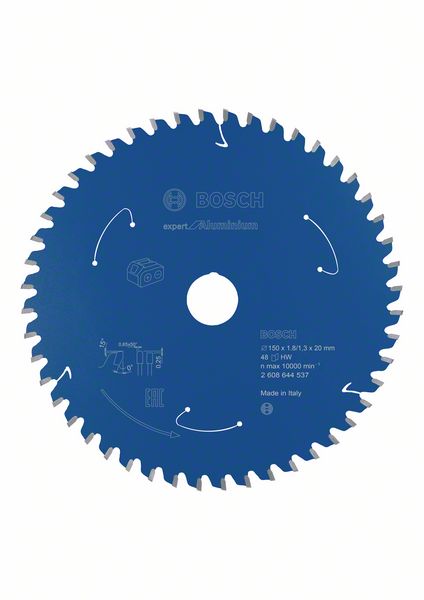 BOSCH Akku-Kreissägeblatt Expert for Aluminium, 150 x 1,8/1,3 x 20, 48 Zähne