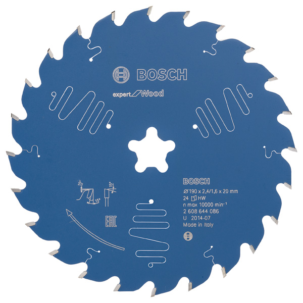 BOSCH Kreissägeblatt Expert for Wood, 190 x 2,4 mm, 24