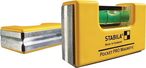 STABILA Wasserwaage Pocket PRO Magnetic 7cm Alu.gelb ± 1mm/m m.Magnet STABILA