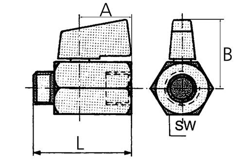 RIEGLER Mini-Kugelhahn 9,73mm G 1/8 Zoll IG/IG RIEGLER