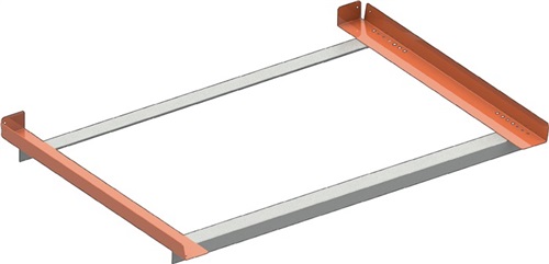 META Winkelauflage Rahmen-T.1100mm rotorange Trgf./Paar 250kg m.Durchschubsicherung