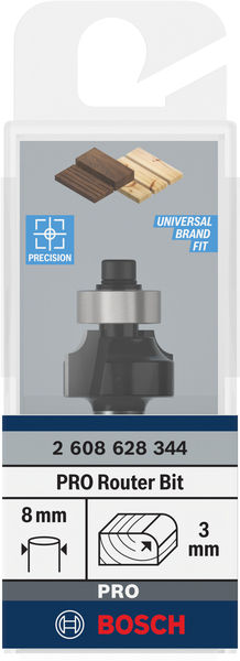 BOSCH Abrundfräser Standard for Wood, 8 mm, R1 3 mm, L 10,2 mm, G 53 mm