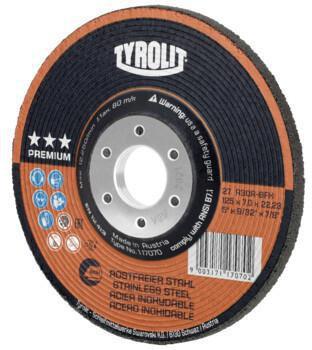 TYROLIT Schruppscheibe PREMIUM D125xS7mmKörnung 30 gekr.Bohr.22,23mm TYROLIT
