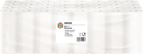 ELOS Küchenrolle ELOclean Plus L.ca.11 mxB.ca.220mm hochweiß 3-lagig 4 Rl./PAK ELOS
