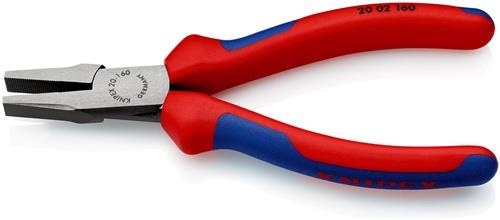 KNIPEX Flachzange Gesamt-L.160mm Kopf pol.schwarz atram.Mehrkomp.-Hülle KNIPEX