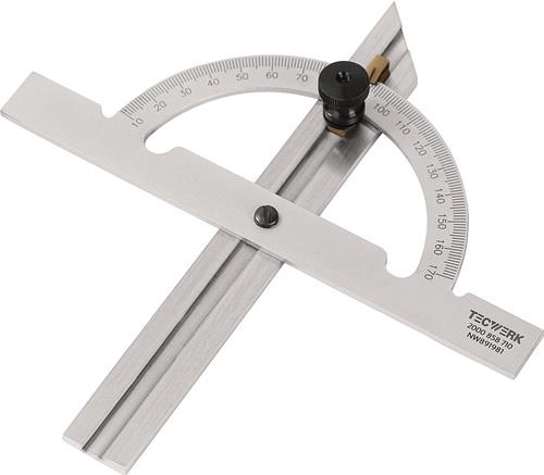 TECWERK Winkelmesser Gradbogen-D.150mm Schienen-L.300mm TECWERK