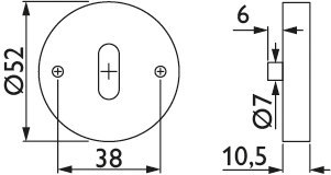 HERMAT Schlüsselrosette 2036.K, Edelstahl