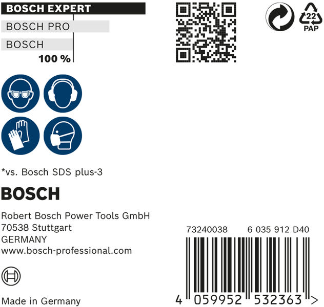 BOSCH EXPERT SDS plus-7X Hammerbohrer, 6,5 x 100 x 165 mm, 10-tlg.. Für Bohrhämmer